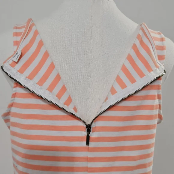 Old Navy Size M Cotton Polyester Orange White Striped Womens Tank Dress with - Picture 8 of 16